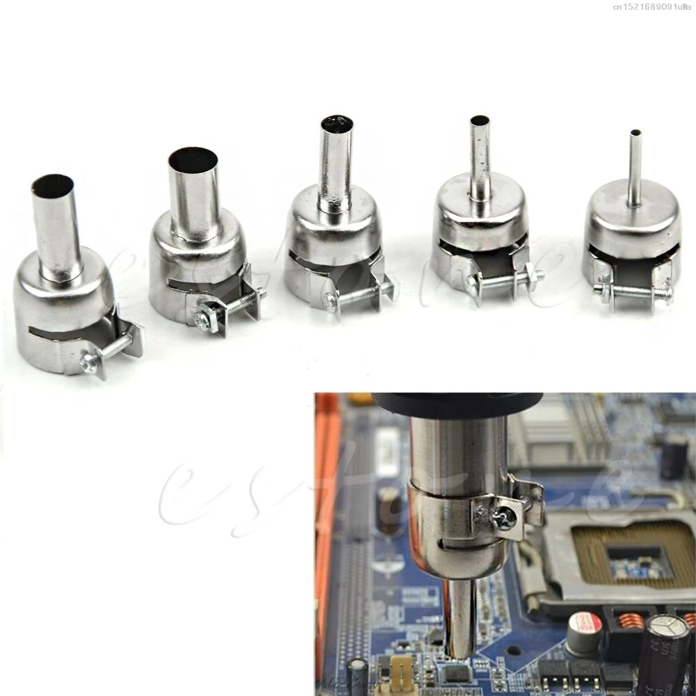 

5Pcs 45x24mm Universal Meatal Heat Gun Resisting Nozzles Hot Air Guns Silver