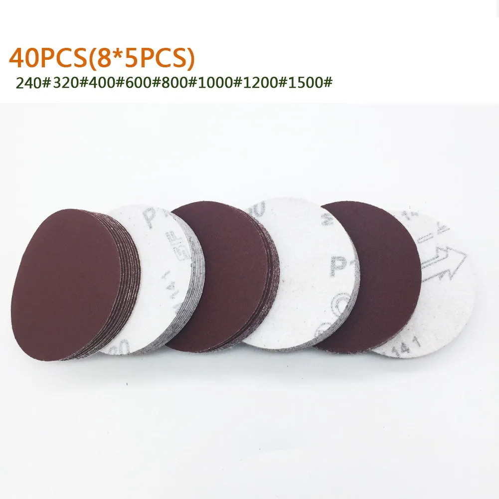 Шлифовальный диск наждачная бумага Флокированная 40 шт круглый 3 &quot/75 мм крюк и