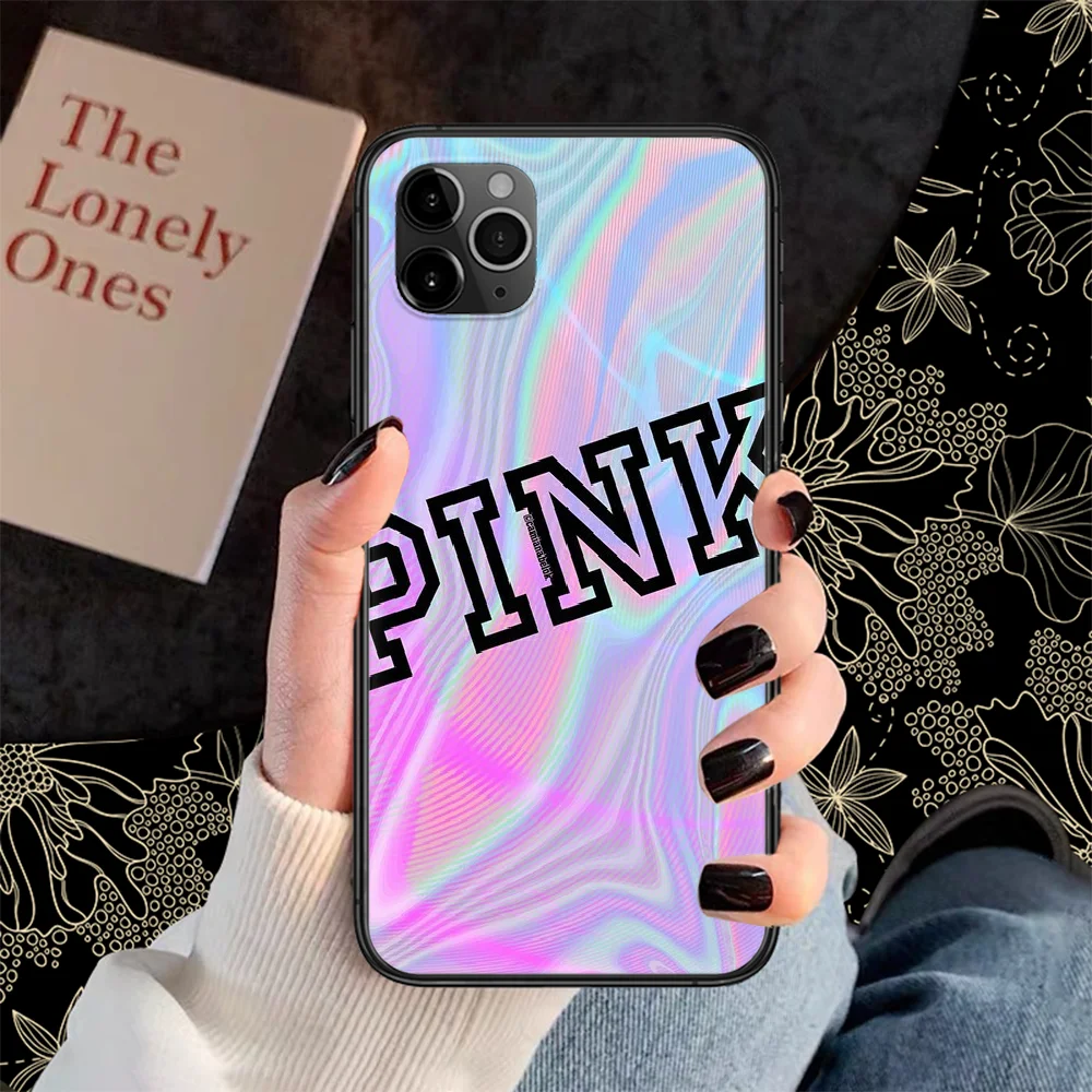 

Fashion brand VS love Pink Phone Case Cover Hull For iphone 5 5s se 2 6 6s 7 8 12 mini plus X XS XR 11 PRO MAX black trend