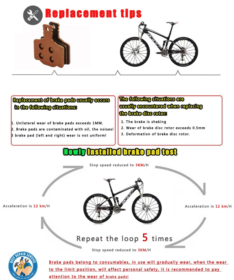 2 пары в партии для горного велосипеда MTB спеченный велосипедный дисковый