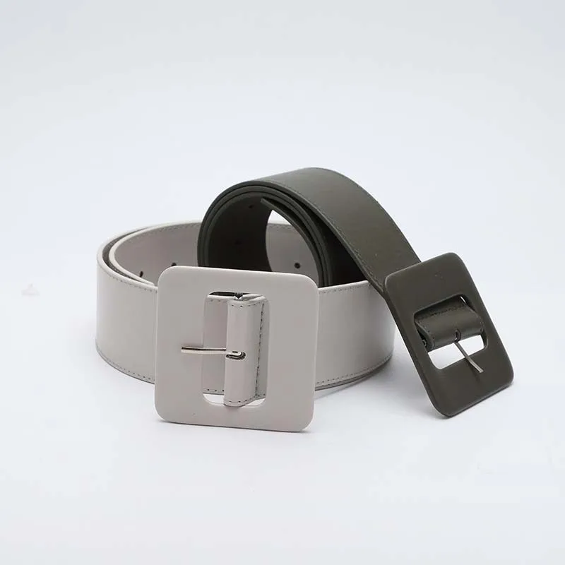 New Women Square Cortex Belts Wide Head Needle Buckle Deduction Waistband Casual Fashion Leather Belt Girdle KT39 | Аксессуары для