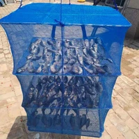 4 layers foldable drying fish net household goods storage for vegetable dried fish dryer flowers buds plants organizer fly cage