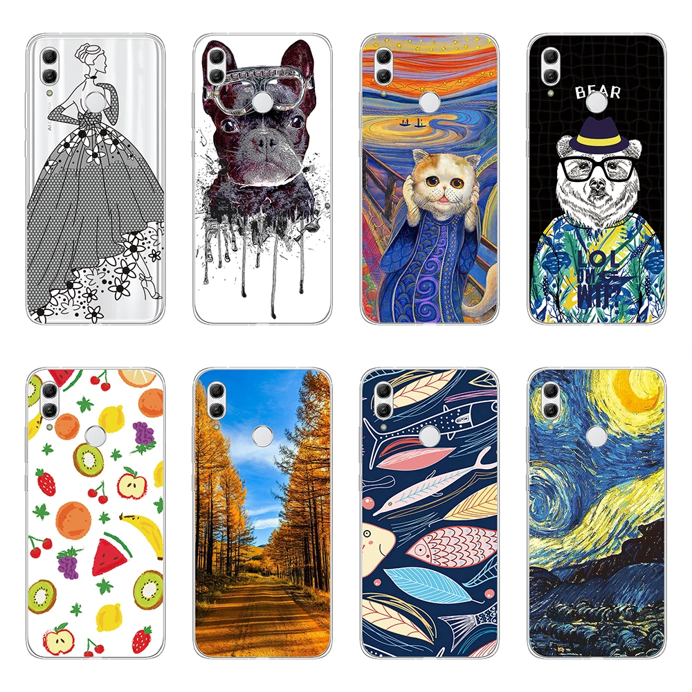 Silicone Phone Case for Huawei P Smart 2019 Cover Soft TPU Creative Painted Cute Shells Bags Coque |