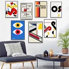 Bauhaus, абстрактная Геометрическая Современная уникальная настенная Картина на холсте, скандинавские постеры и принты, настенные картины для декора гостиной