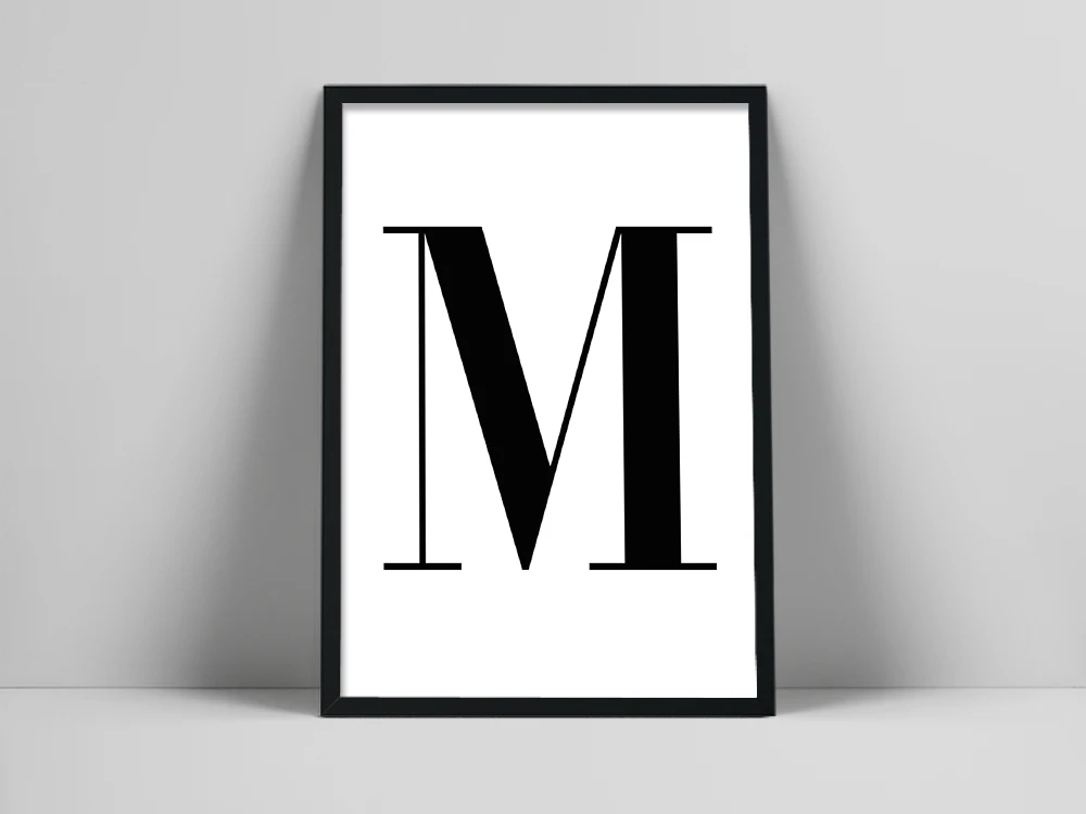 

Letter M Print, M Wall Art Decor, Monogram Printable, Nursery M Name