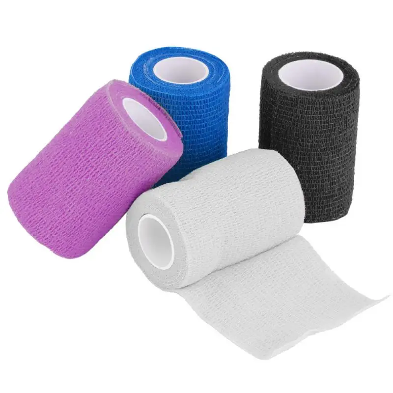 Bande de Bandage élastique auto-adhésive, 5 couleurs, bande de Bandage de Sport de premiers soins, multi-taille pour genou, doigt, cheville, paume épaule