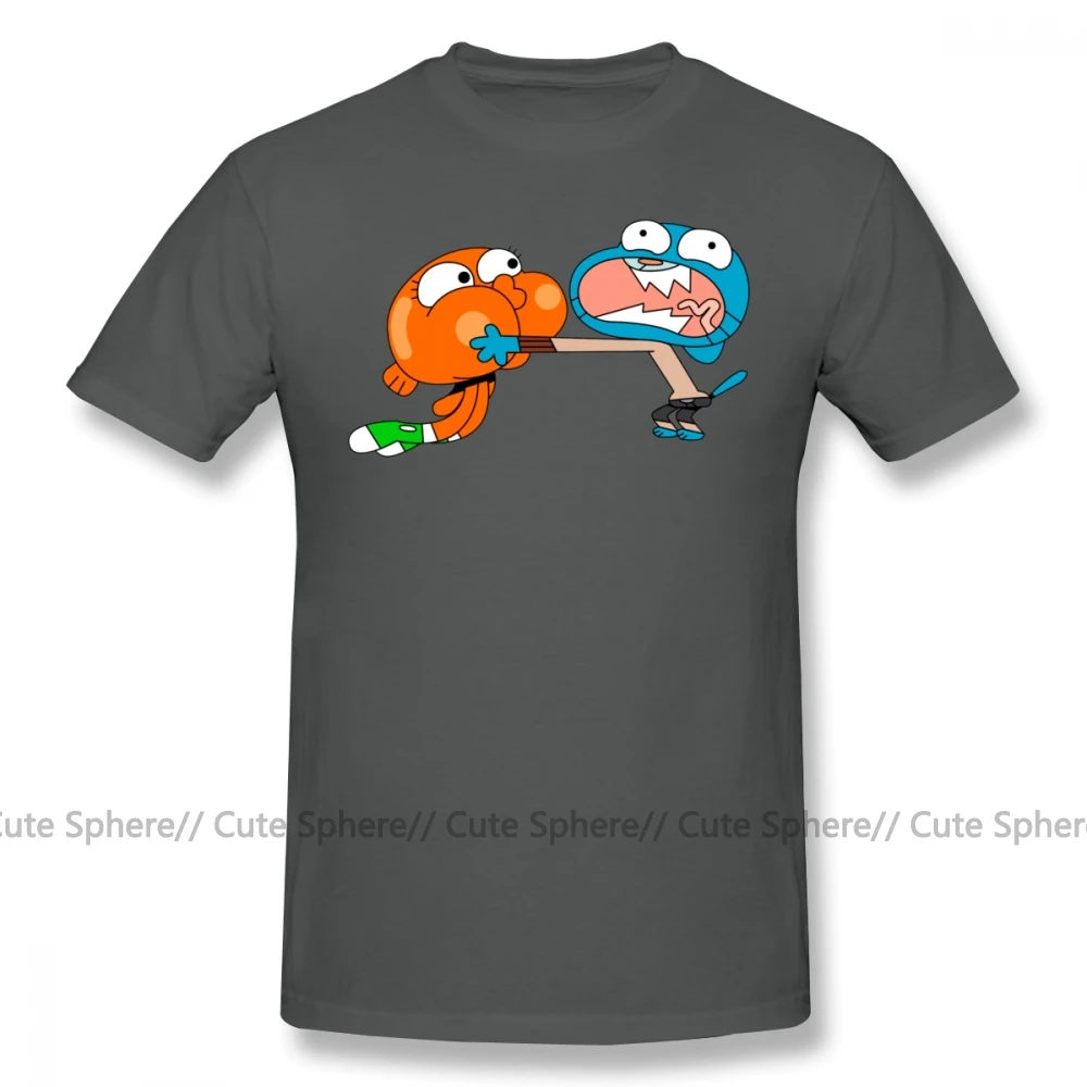 Gumball удивительный мир, футболка, удивительный мир, футболка с гамболом, графическая ХХХ футболка, потрясающая Хлопковая мужская футболка с коротким рукавом - Цвет: Dark Grey