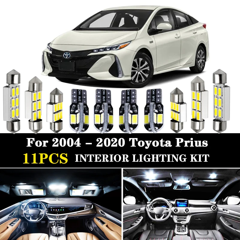 Комплект белых светодиодных фар салона автомобиля 11 шт. без ошибок для 2004 2020 Toyota