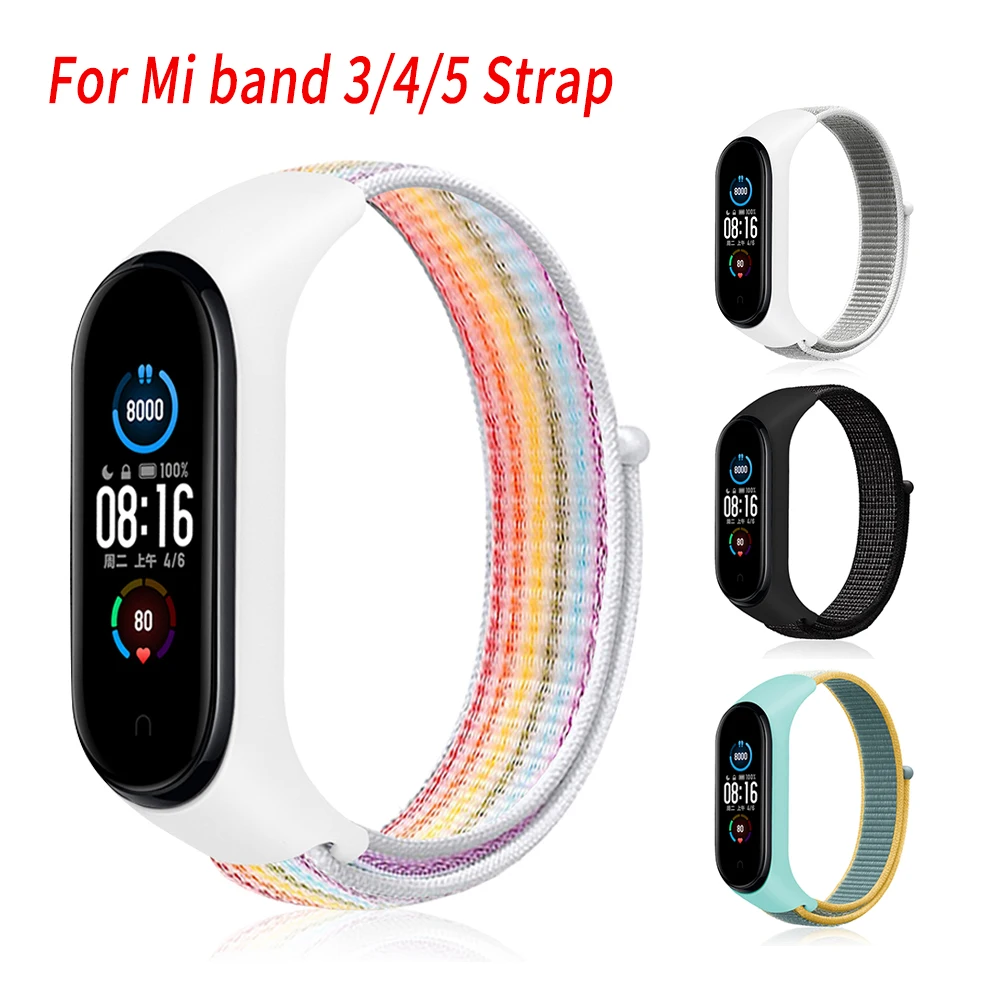 

Nylon Strap for Xiaomi Mi band 4 3 5 Bracelet Wristband Sports Breathable Bracelet For Miband 5 4 3 Replacement Strap