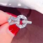 Женское кольцо из серебра 2020 пробы, с цветной пряжкой и камнем из циркония