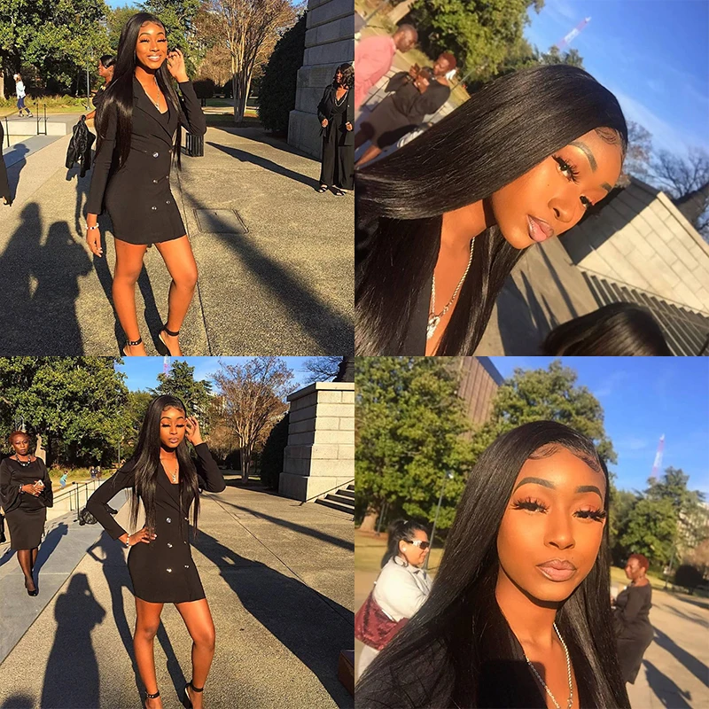 Прямые пряди из натуральных волос с сапфиром 3 закрытием бразильские плетением