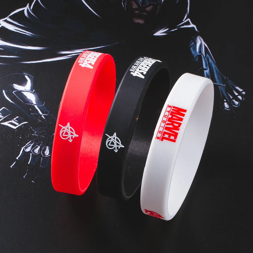 Силиконовые спортивные браслеты с надписью Marvel Мстители флуоресцентные