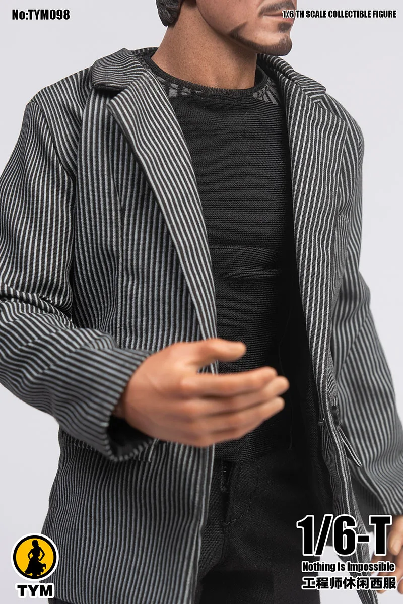 

TYM098 1/6 Tony Suits Coat Model Male Soldier Clothes Fit 12'' Action Figure Dolls