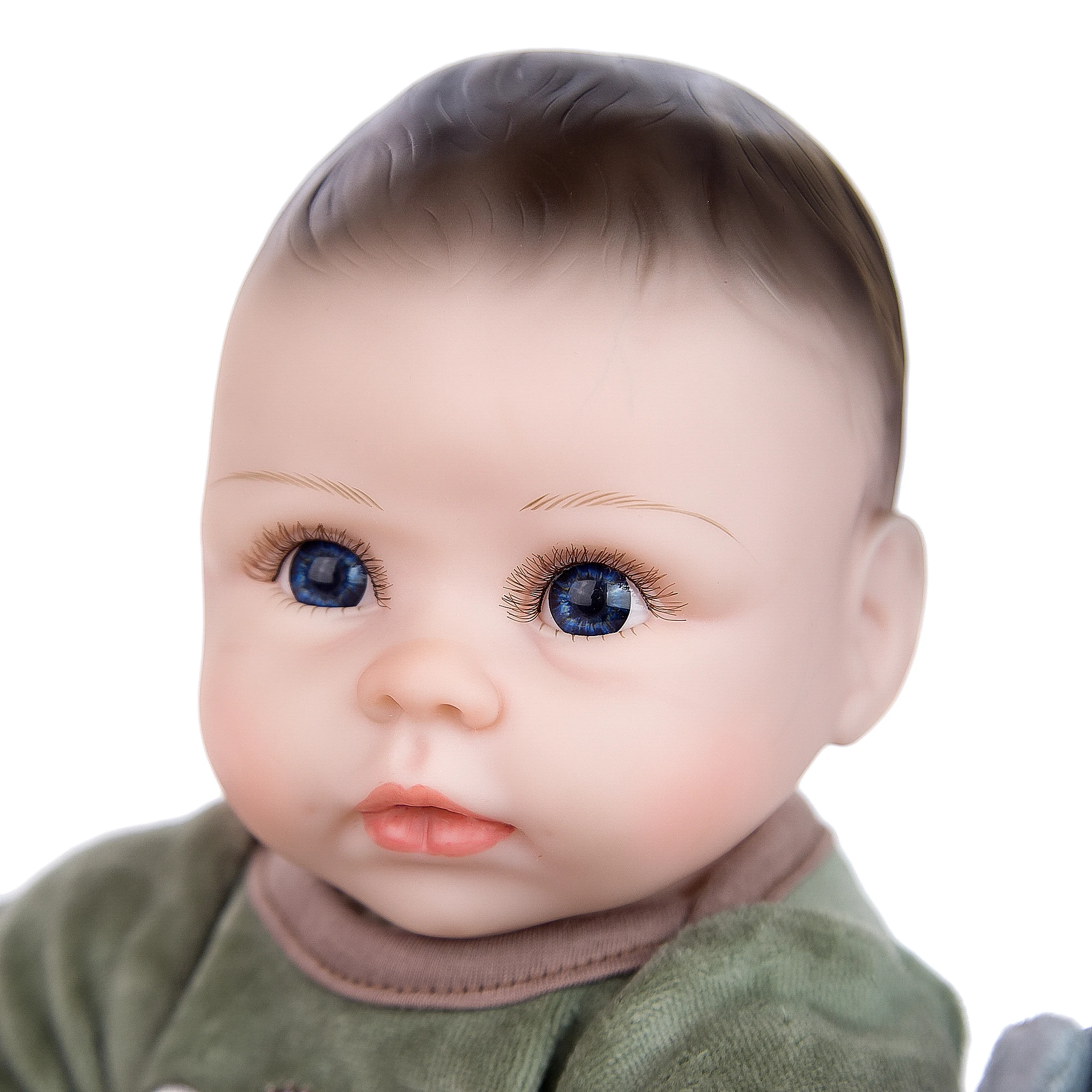 KEIUMI New Design Reborn Baby Doll 48 cm Silicone Soft Cloth Body Realistic Newborn Boy Toy Beld Head Toddler Birthday Gift | Игрушки и