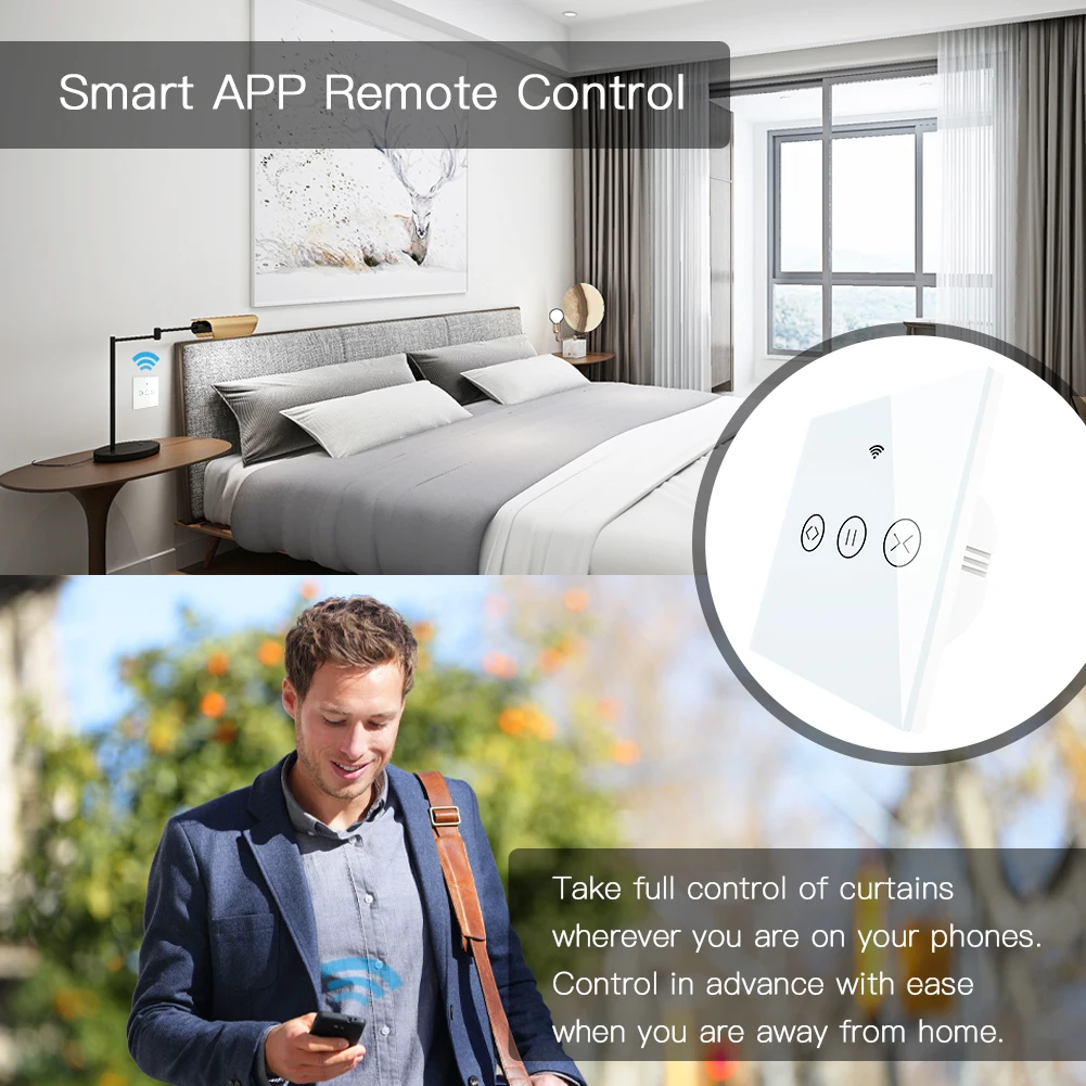RF Wi-Fi Smart Touch рулонные шторы переключатель Tuya Life дистанционное управление через