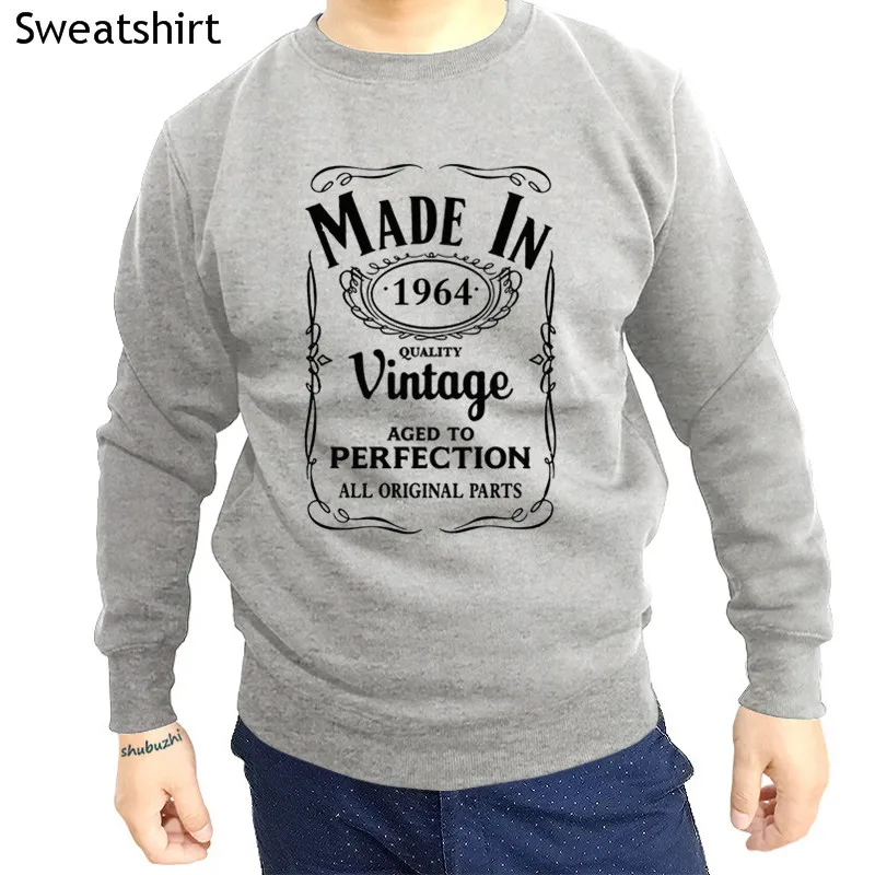 

O-neck sweatshirt men hoody Made in 1964 hoodie Born 54nd Year Birthday Age Present Vintage Funny Gift cotton male hoodies