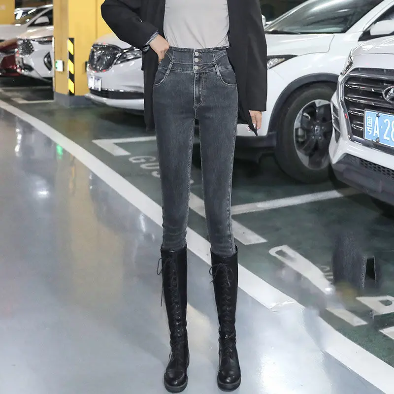 

New 2021 Women's High waist skinny Stretch elastic jeans Pencil Pants Casual Slim Trousers designer brand jeans plus size