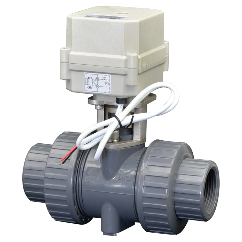 1-1/4 'ɽN32 UPVC/шаровой клапан материалы-ХПВХ 110-230VAC моторизованный шаровой BSP/NPT 2