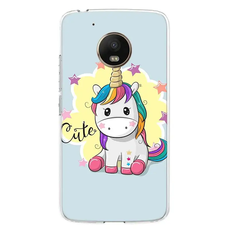 

Cute Unicorn Pink Myth Cartoon Phone Case For Motorola Moto G8 G7 G6 G5S G5 G4 E6 E5 E4 Plus Play Power + One Action Macro EU Ar