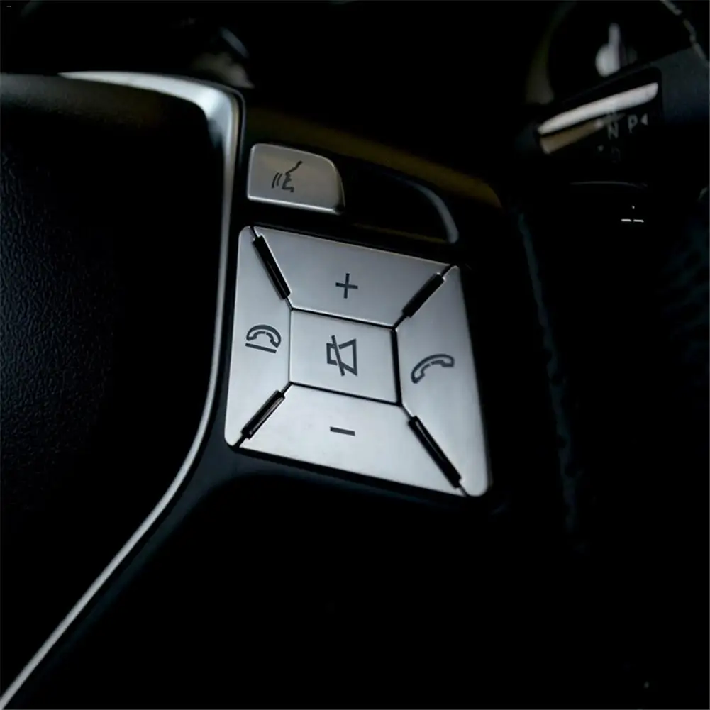 Кнопка рулевого колеса для Mercedes Benz 2012- E C G класс W204 Серебряная отделка Декоративная наклейка аксессуары ремонтный комплект