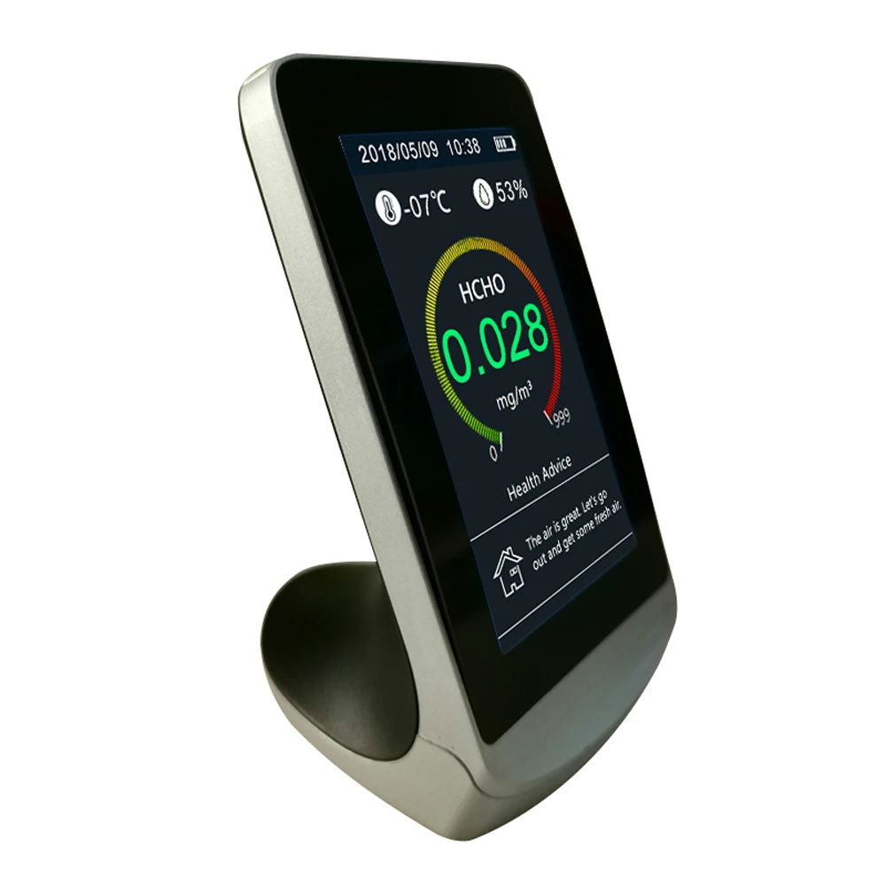 

4.3 Inch Gas Analyzer PM2.5 PM1.0 PM10 HCHO TVOC AQI Detector Thermometer and Hygrometer Air Quality Analyzer Monitor