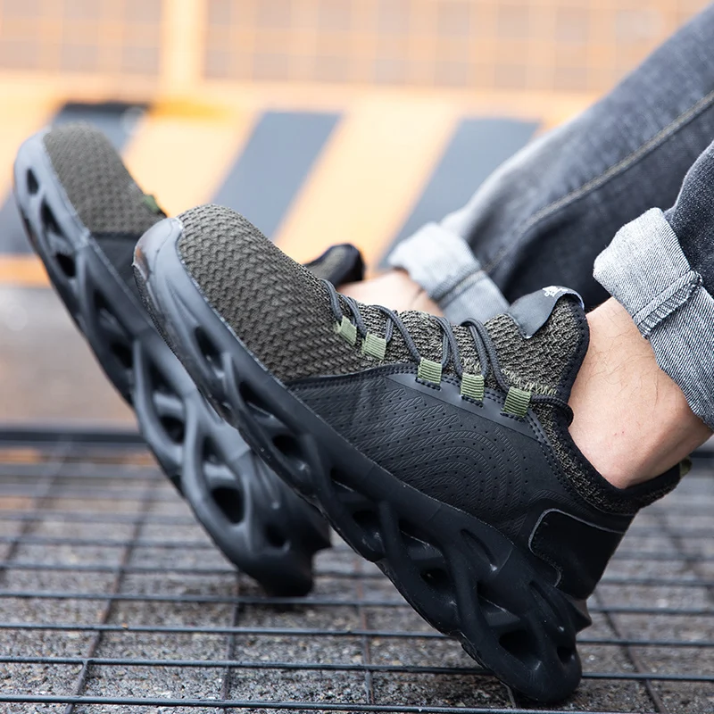 SMS Male Work Sneakers Toe Cap Work Safety Boot Comfort Men Boots Anti-puncture Safety Shoes Men Indestructible Shoes Work Boots