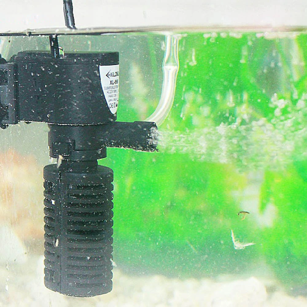 

3W Mini Pump Aquarium Fish Tank Filter 3 in 1 sponge filtering + Water Flow+Air Increase Oxygen Submersible Water Purifie