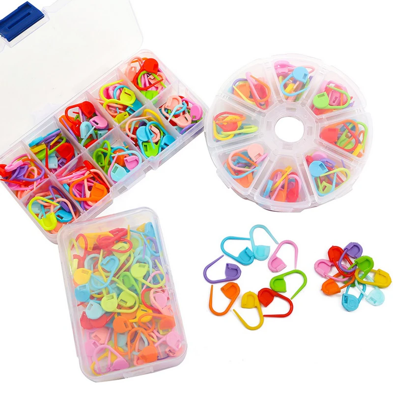 

100/50Pieces/Box Locking Stitch Markers Colorful Plastic Knitting Crochet Locking Markers Crochet Needle Clip Hook Tool