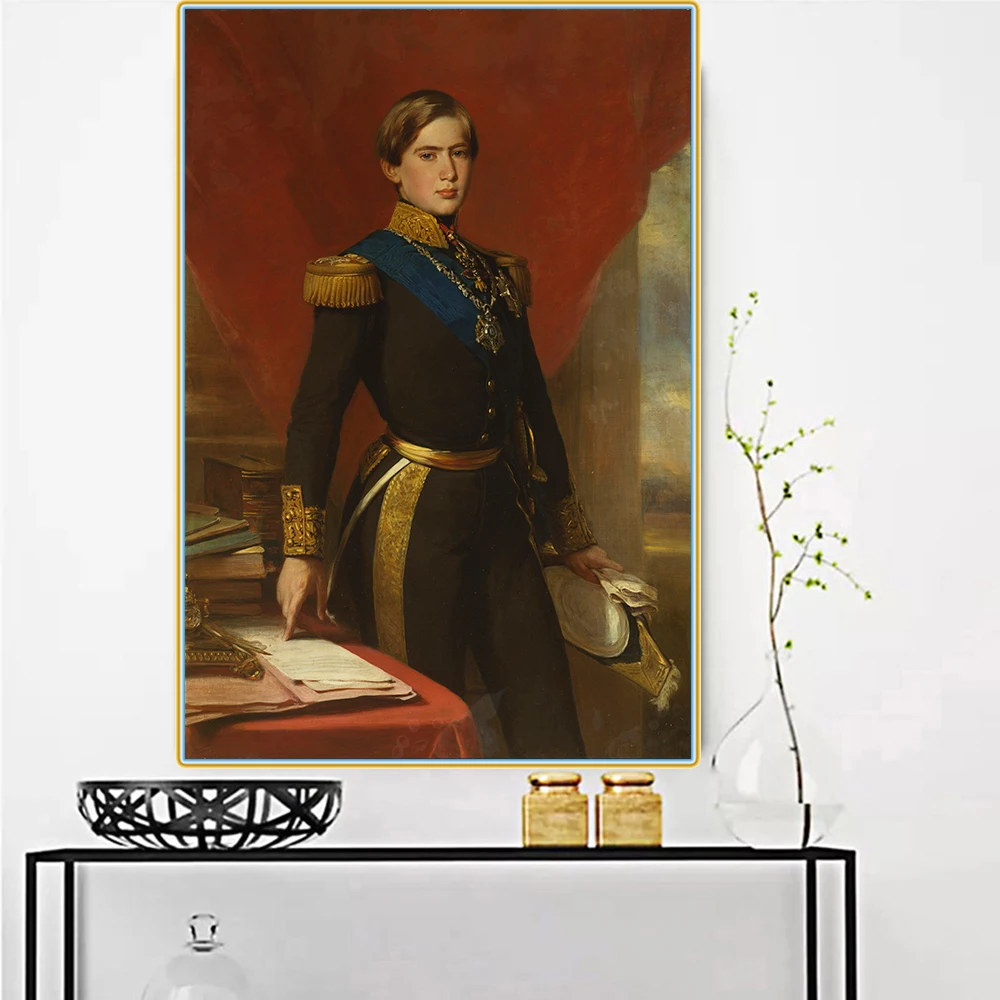 Citon Winterhalter Pedro V King of Portugal Canvas холст искусство Масляная живопись художественный