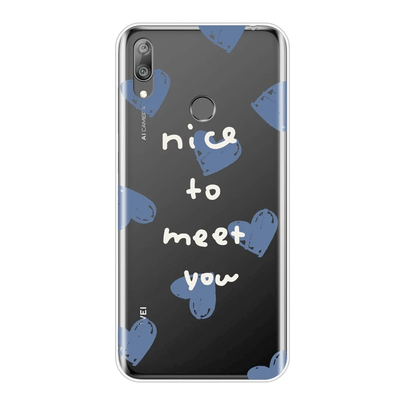 Мягкий чехол с милым сердцем Kawaii Love для Huawei Y9 Y7 Y6 Pro Prime 2019 силиконовый телефона Y5 |