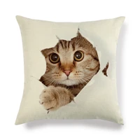 cartoon cat linen cushion cover living room sofa cushions pillow cases decor throw pillowcase animal print pillow covers 4545cm