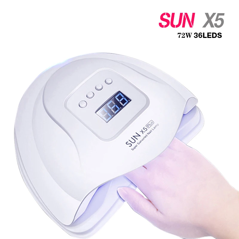72 Вт SUN X5 Plus УФ светодиодный светильник для ногтей сушилка с ЖК-дисплеем 36 светодиодный светильник для ногтей для отверждения гель-лака автоматический датчик маникюра