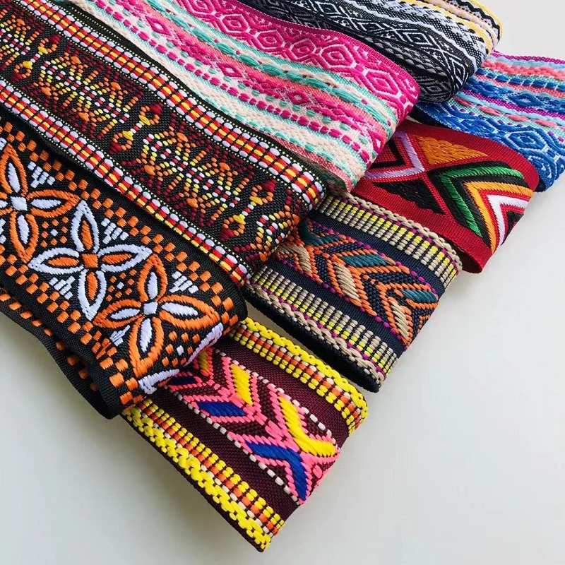 10 ярдов/лот тканая жаккардовая тесьма с цветочным геометрическим узором для