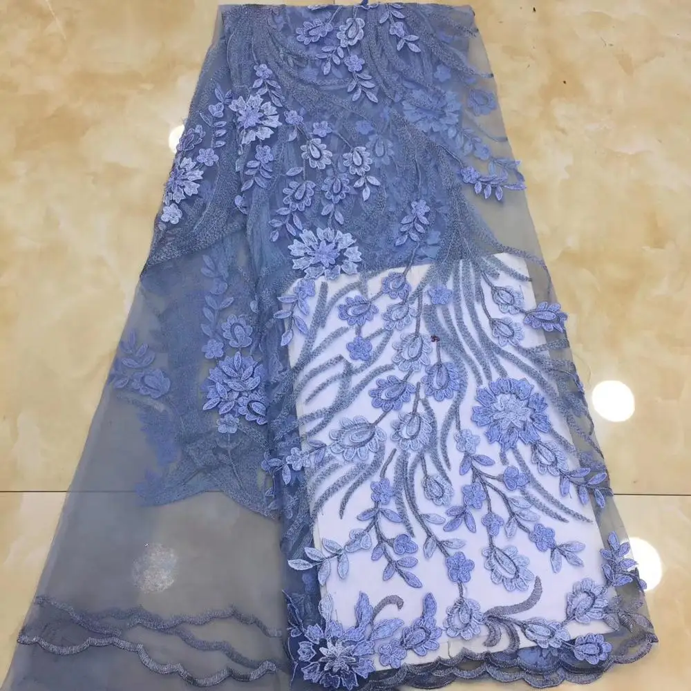 

African Lace Fabric 2019 Embroidered Nigerian Laces Fabric Bridal High Quality French Tulle Lace Fabric For Women Dress XZXSE222
