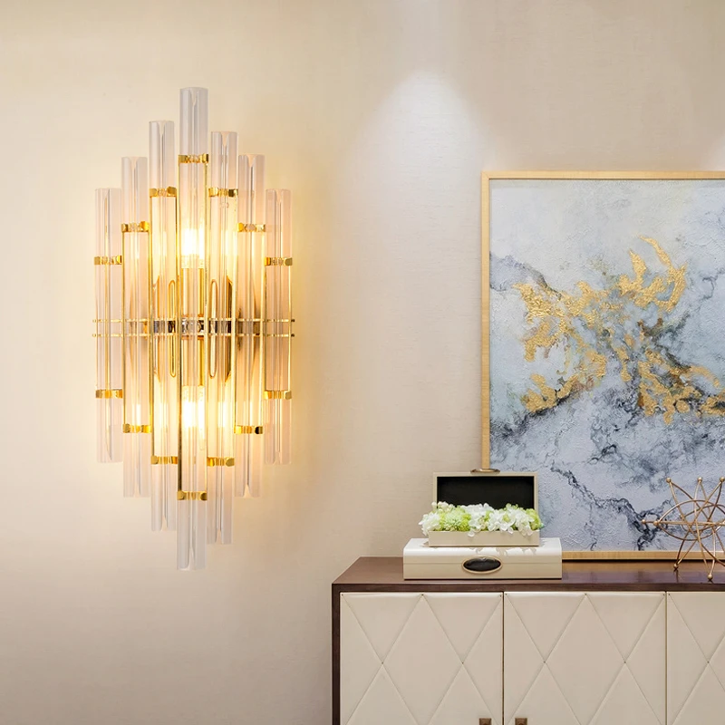 FKL Современные хрустальные Настенные светильники Золотой минималистичный