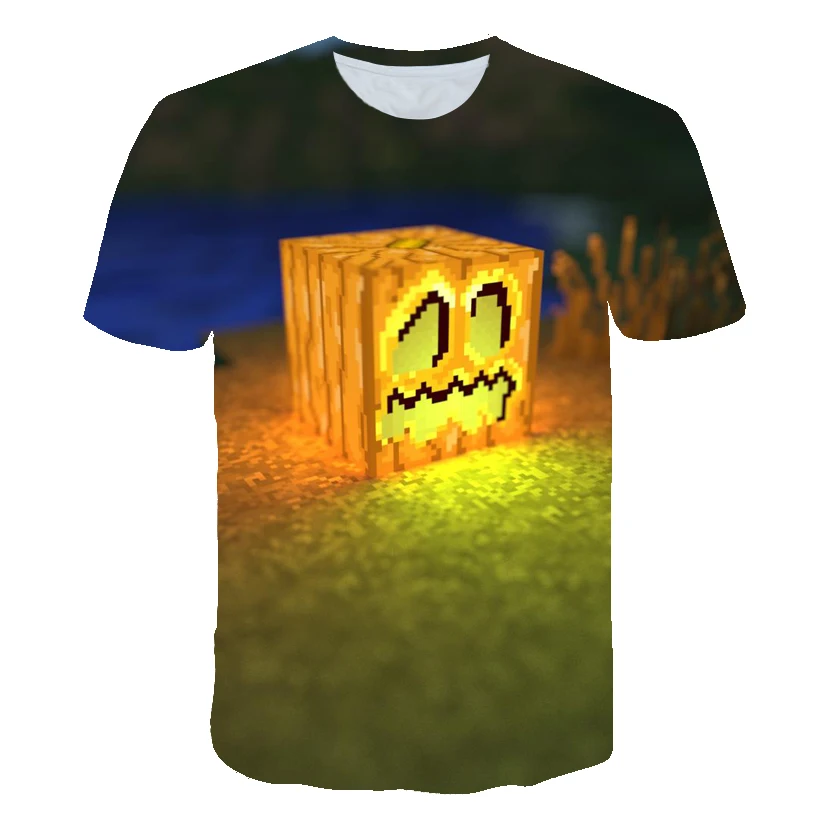 

Summer Children Boys And Girls Short-Sleeved T-Shirt My World game Cartoon Characters Clothing, 3D Animation Printing T-Shirts