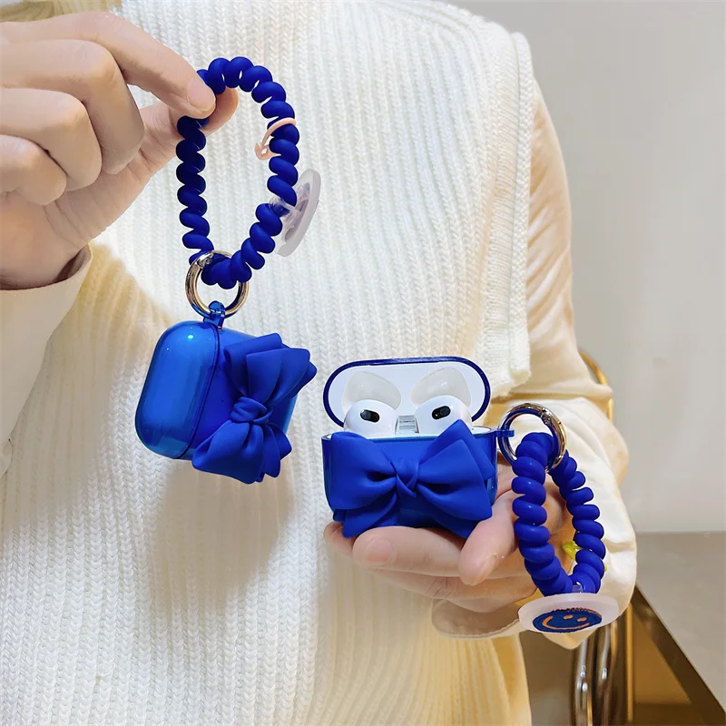 

Новинка 2021, мягкий силиконовый чехол для наушников Airpods 3, милый эластичный чехол с 3D бантом для Airpods 1, 2