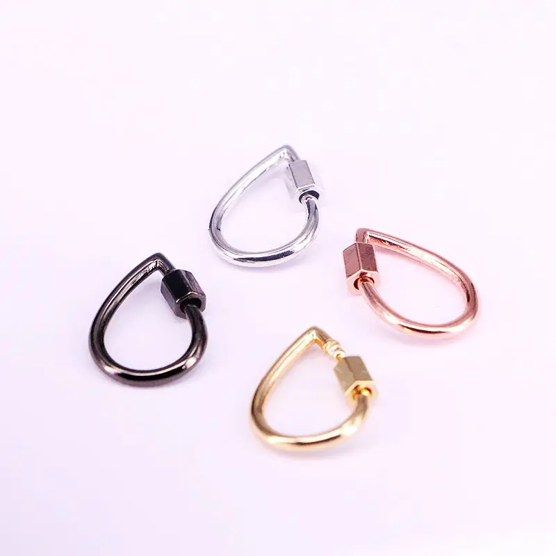 

5PCS, CZ Micro Pave Crystal Zirconia Clasp Lock Carabiner Pave Lock Drop Shaped Jewelry Findings