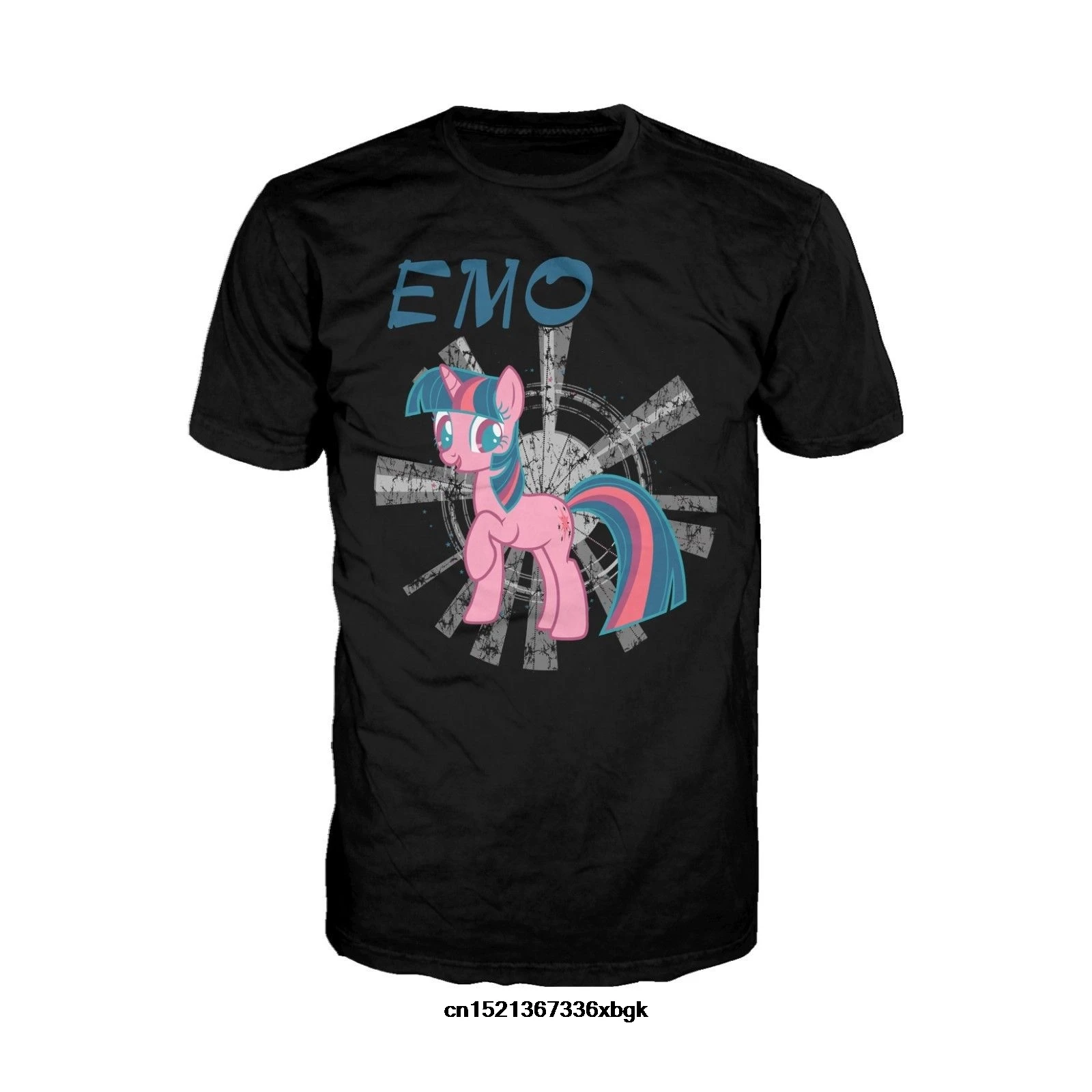 Summer Style T ShirtShort Men My Little EMO 02 Official Adults Black Print T-Shirt Friendship O-Neck Tall Shirt |