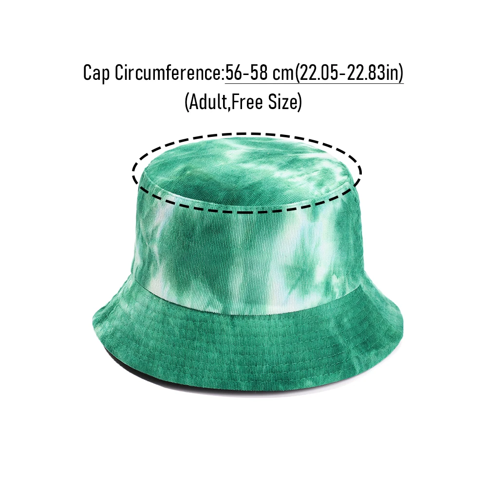 

1PC Fashion Double-Sided Bucket Hat Foldable Corduroy Rainbow Fisherman Cap Women Men Hip-hop Outdoor Sunscreen Hat