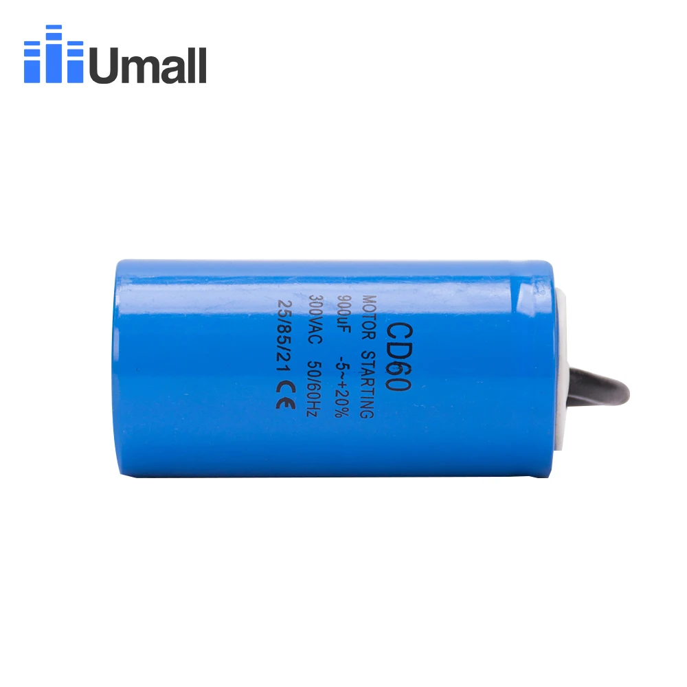 CD60 900 мкФ 300V AC Пусковой конденсатор для сверхмощного электрического двигателя Воздушный компрессор два провода