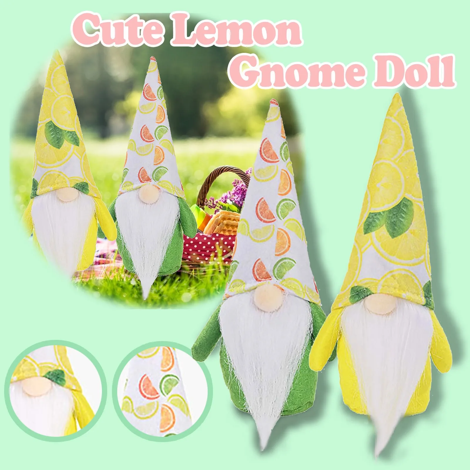 Летний лимонный гном скандинавский домашний дом ферма кухонный декор кукла без