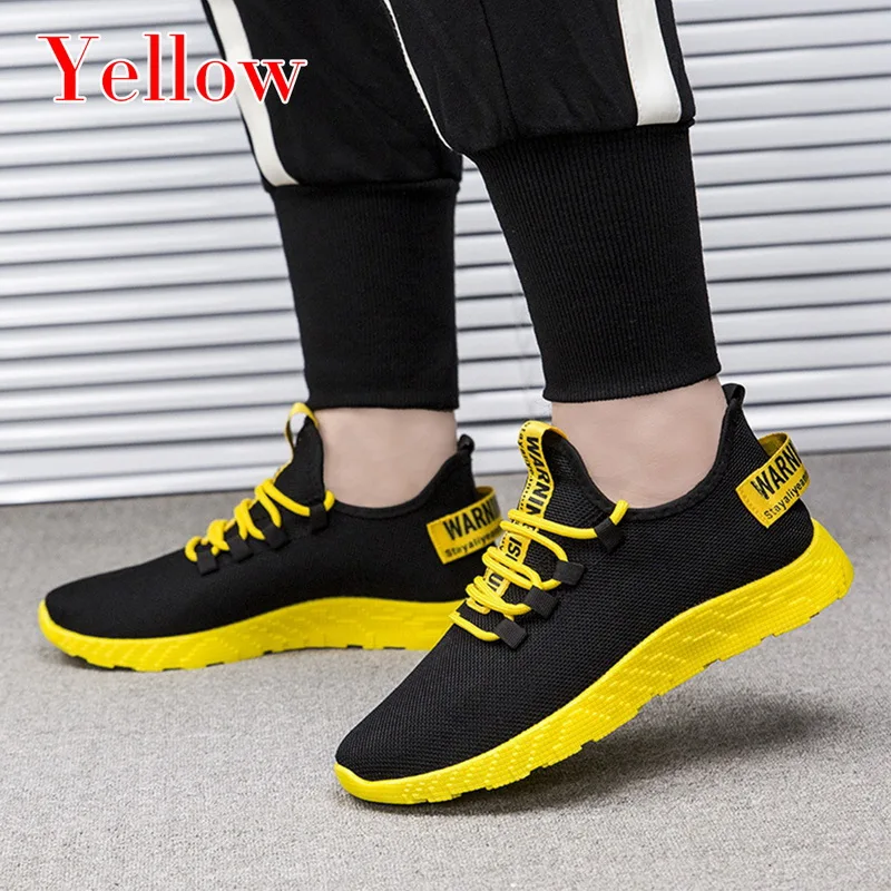 Yellow 2 WENYUJH мужские кроссовки с дышащей сеткой, уличная спортивная обувь, спортивная обувь для тренировок, бега, атлетического баскетбола, мужские кроссовки для бега - Цвет: Yellow 2