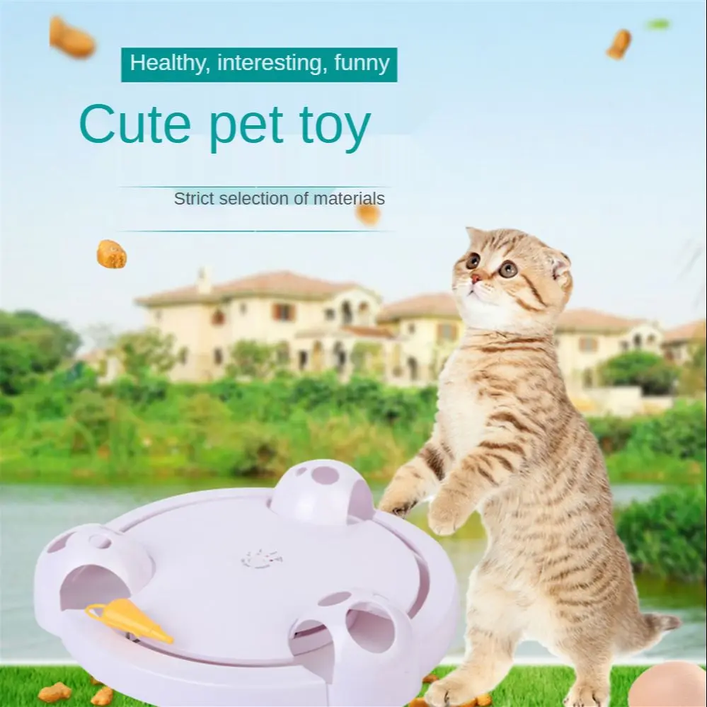 

New Electric Cat Turntable Toy Puzzle Interactive Props Crazy Play Plate Simulation Mouse Toy Dougez Gog Cat Toys Pet Supplies