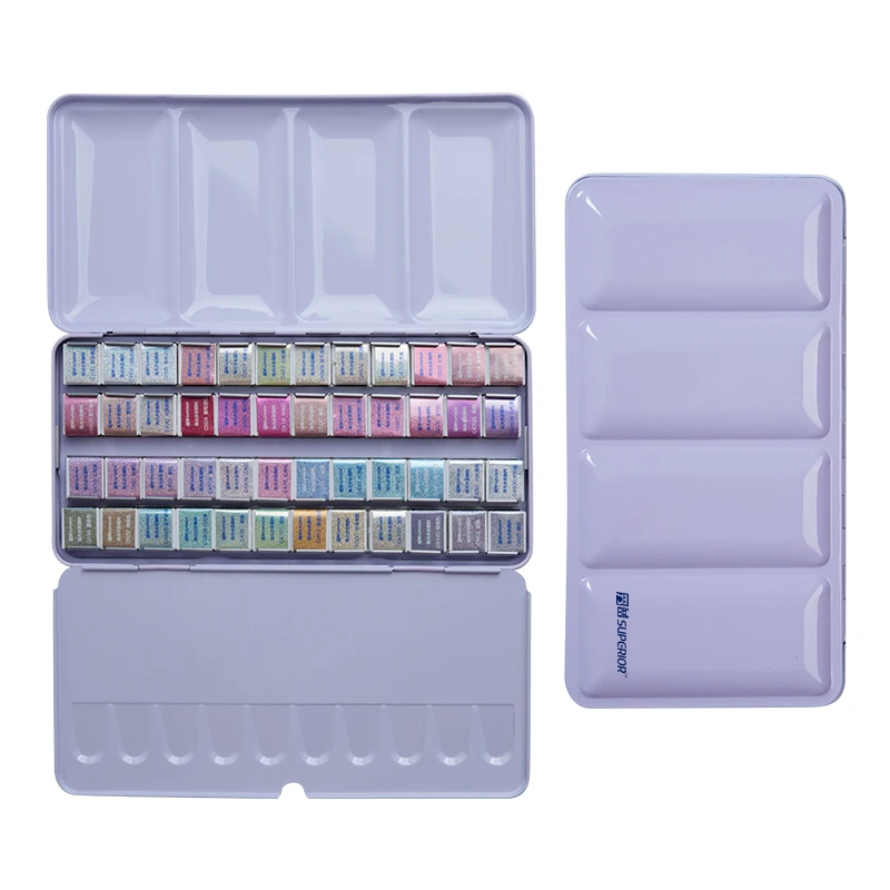 48 colors purple Превосходное 12/24/48 Цвета однотонные металлизированные воды Цвет набор красок Портативный кружевные шелковые трусики перламутрового оттенка воды Цвет пигмент металлический Palett товары для рукоделия - Цвет: 48 colors purple