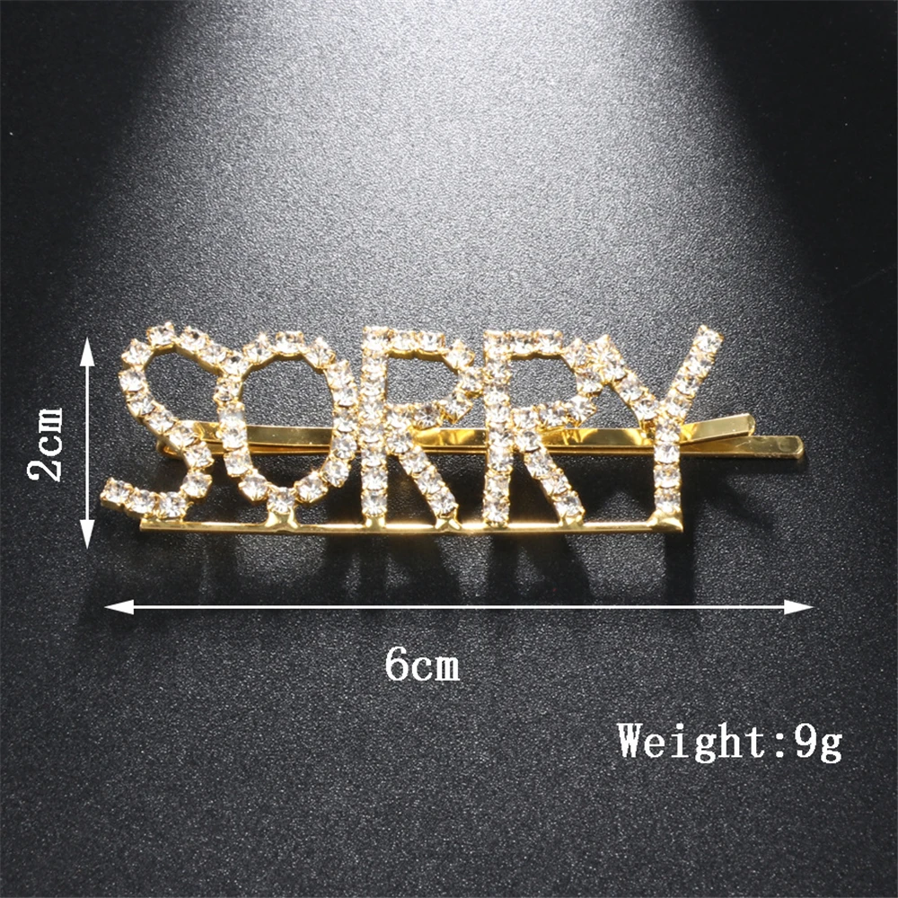 Новинка 2019 лидер продаж модная заколка для волос с надписью стразы Пряжка