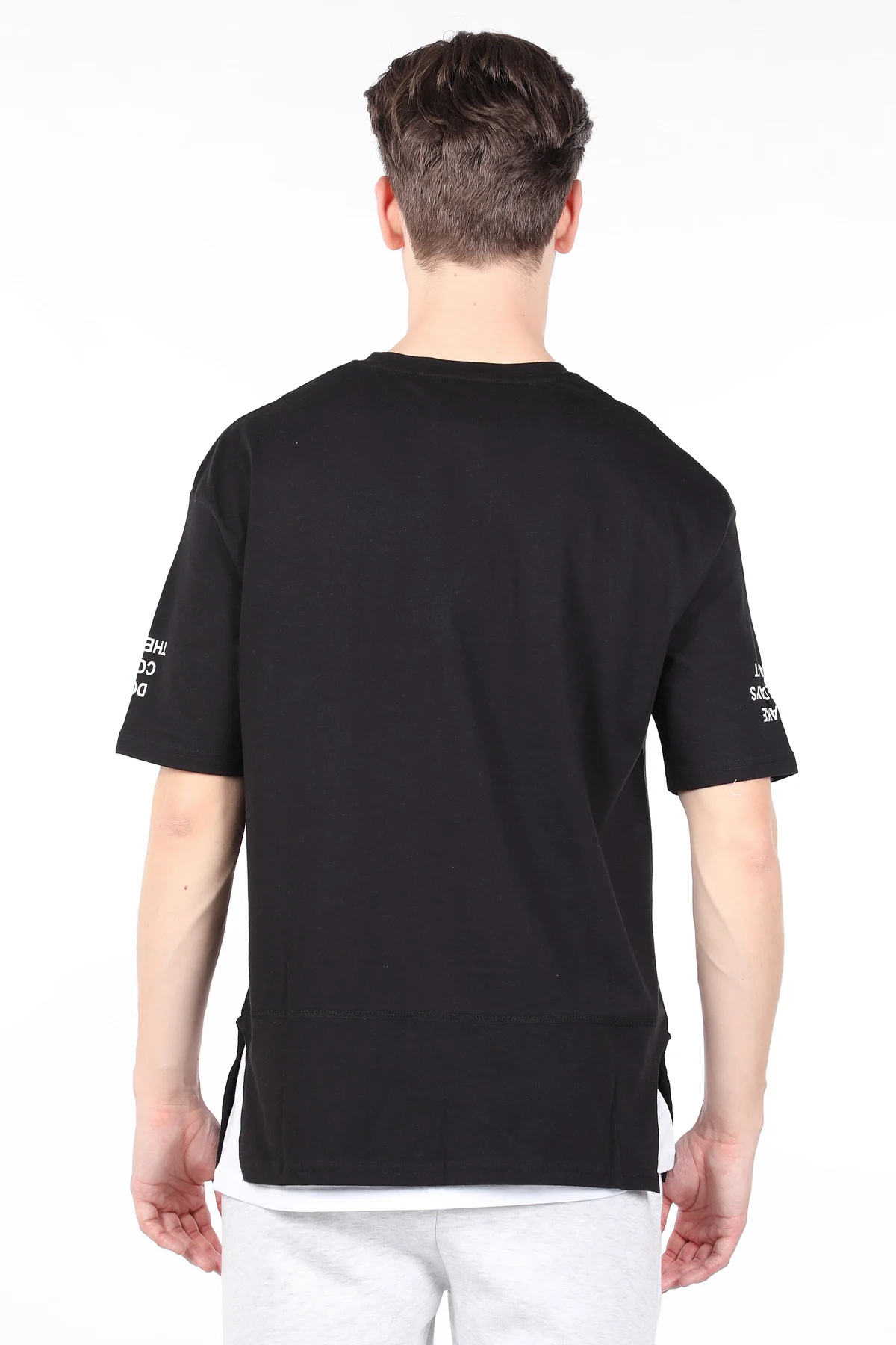 

Mens Black Piece Crew Neck T-shirt