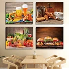 Картина с едой, 5D алмазная картина, полностью квадратная гамбургерная Алмазная Вышивка крестиком, кухня, Ресторан, Бар, Декор