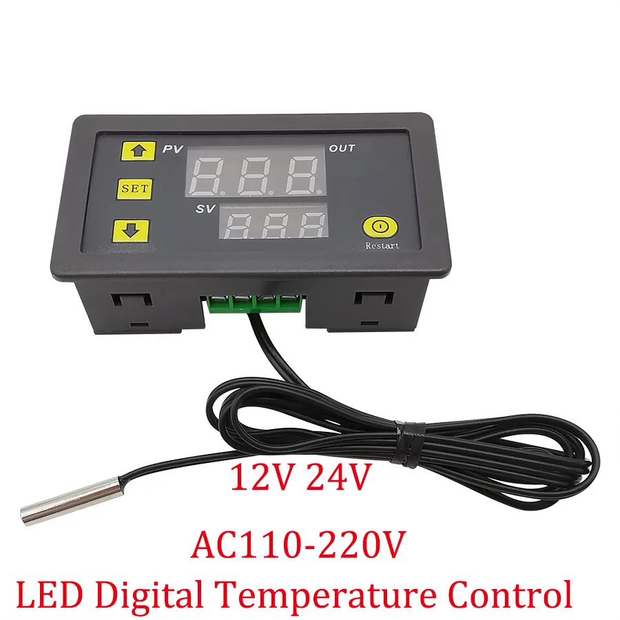 Цифровой датчик температуры W3230 цифровой термостат со светодиодным дисплеем с