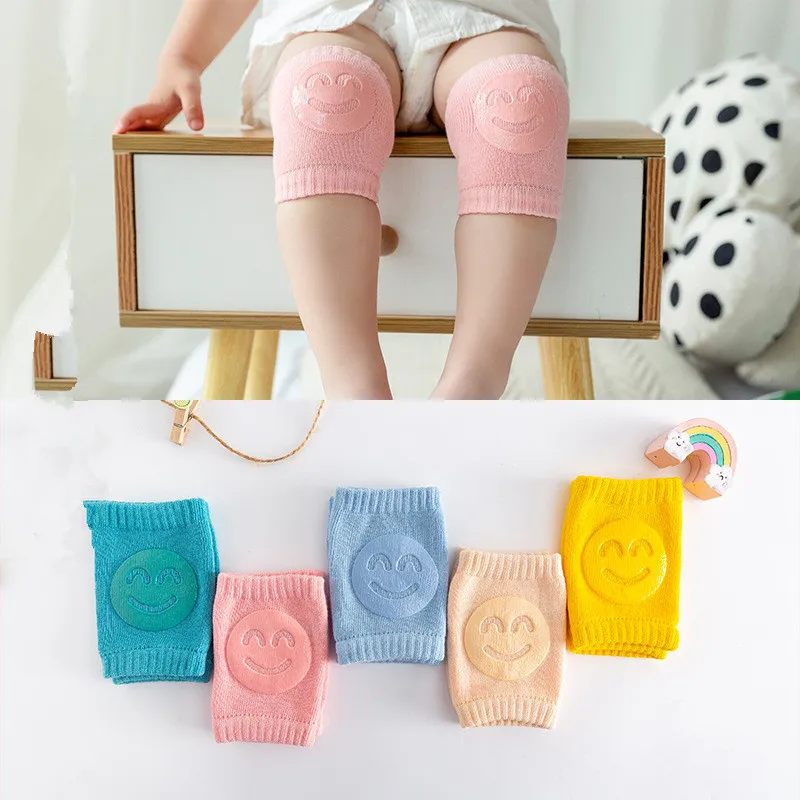 Rodilleras antideslizantes para ni&ntilde;os peque&ntilde;os, accesorios para beb&eacute;s, rodilleras con sonrisa, Protector de seguridad, calentador de piernas, novedad de 2020-0